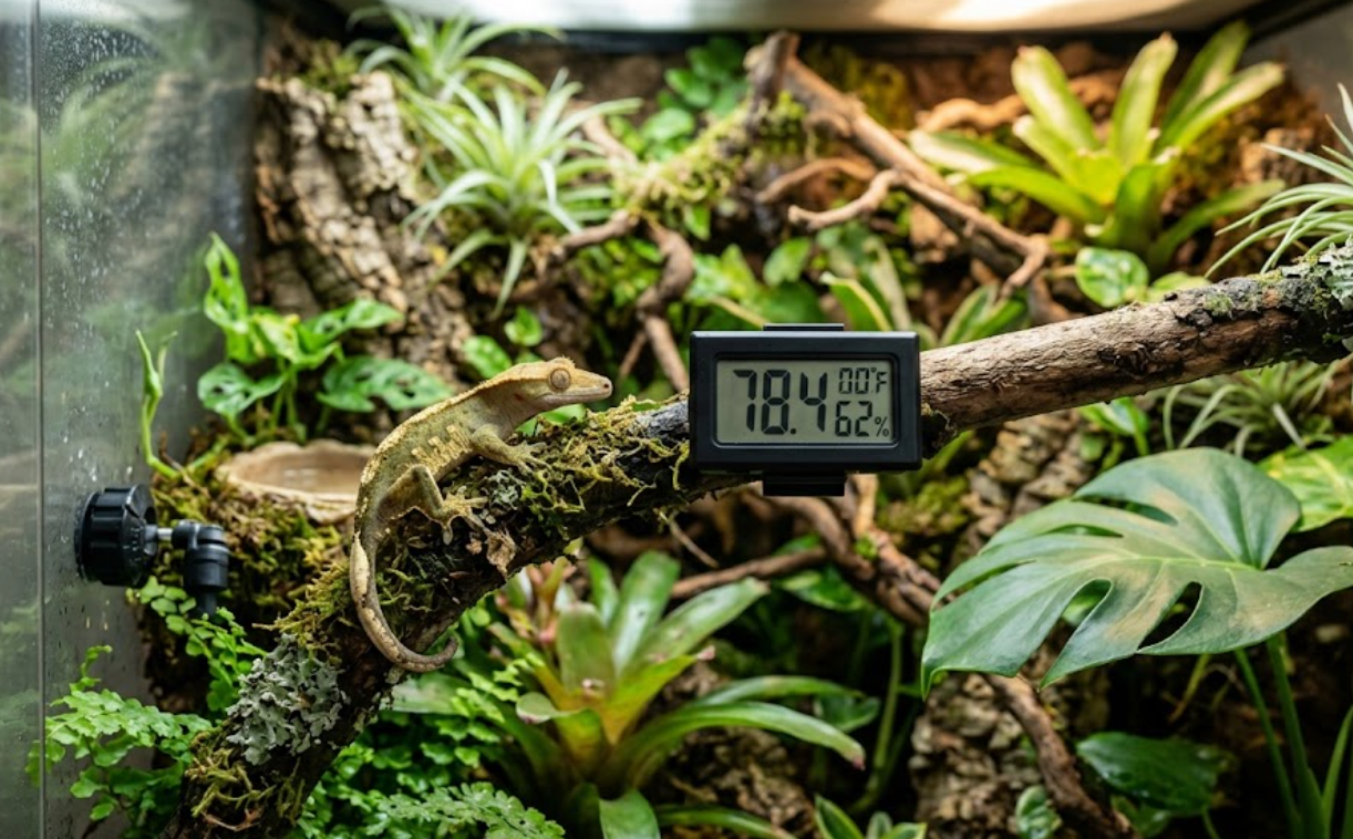 Take the Guesswork Out of Terrarium Care with a Digital Thermometer and Hygrometer