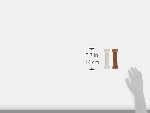 Nylabone Original Bone Power Chew Toy for Dogs, Durable Dog Toys for Aggressive Chewers, Basted Blast Bacon & Chicken Flavor, Medium - Up to 35 lbs, 2 Pack