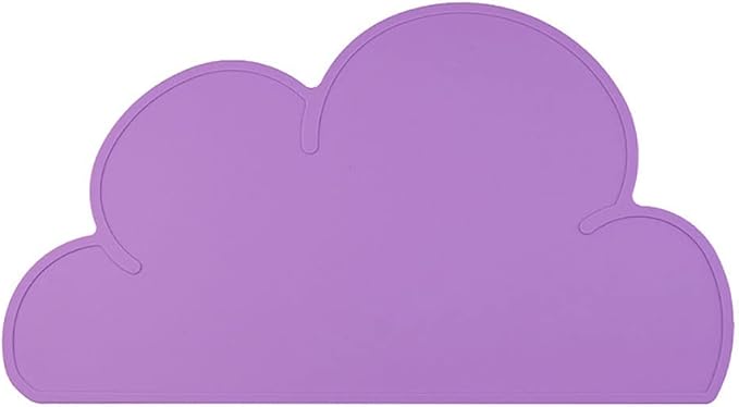 Love Dream Silicone Pet Feeding Food Mat with Raised Edge, Anti-Slip Waterproof Pet Bowl Mat Placemat for Dog and Cat (Dark Purple)