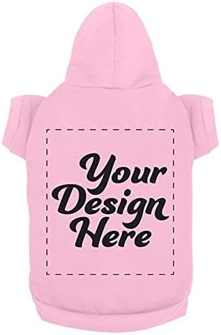 Personalized Dog Hooded Sweatshirt Custom Pet Pullover Hoodie Text/Image Small/Medium/Large Dogs,Puppy,Cat and Kitten (XX-Large, Light Pink)