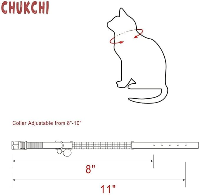 CHUKCHI Soft Velvet Safe Cat Adjustable Collar Bling Diamante with Bells,11 inch for Small Dogs and Cats (Pink)