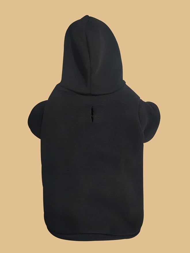 QWINEE Basic Dog Hoodie Sweatshirt Puppy Sweater Warm Cat Costumes Pet Clothes for Chihuahua Puppy Kitten Small Medium Dogs Black X-Large