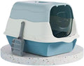 Cat Litter Box Cat Litter Tray with Lid Covered Large with Fully Enclosed Litter Pan Cat Toilet Cat Litter Tray with Cover Scoop