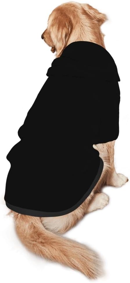 Personalized Dog Hoodie Customized with Name Photo Pet Warm Sweater Hoodie for Medium Large Dogs & Cat Puppy, 1PC, Blank Black, M