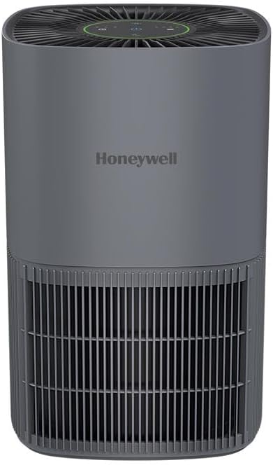 Honeywell Allergen Plus Compact HEPA Small Room Air Purifiers for Home, Up to 530 Ft² Coverage, 3-in-1 Filter, Pet Dander, Smoke & Odor Reducer Air Quality Sensor with Auto Mode, Grey, HPA125V