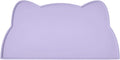 Cat Food Mat, Silicone Pet Feeding Mat for Floor Non-Slip Waterproof Dog Water Bowl Tray Cushion (20" x 12", Periwinkle Blue)