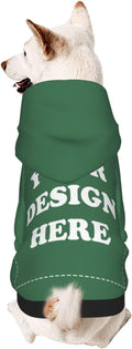 Personalized Dog Hoodie, Custom Dog Costumes for Small Dogs, Holiday Happy Dog Clothes Football Pet Shirt Sweater with Name Number for Girl/Boy Cats/Kitten, Green, M