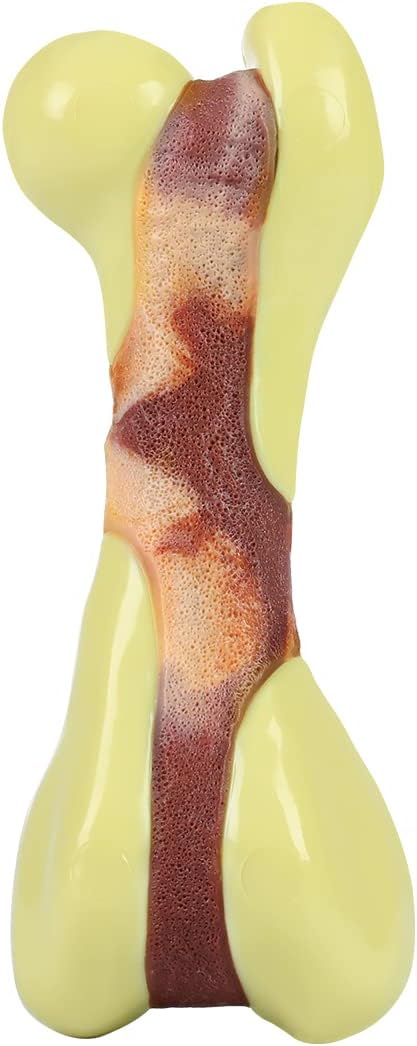 Tikaton Dog Chew Toys for Aggressive Chewers, Peanut Butter Flavor Durable Dog Teething Chew Toys Bones for Large/Medium/Small Puppies