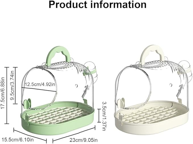 Versatile Birdcage for Travel Clear Bird Cage with Feeders and Bottom Grids for Outdoor Bird Carrying Observation Cage