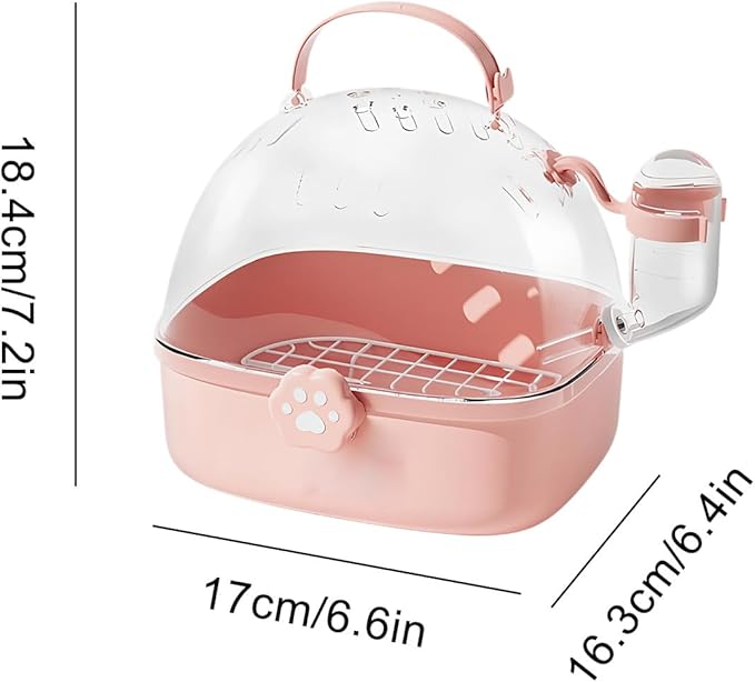 Bird Travel Carrier | Portable Hamster Cage with Water Bottle | Pet Bird Carrying Supplies Spacious Design for Sparrow Macaws Conures Chinchillas Budgies Cockatiels Parakeet Hedgehog