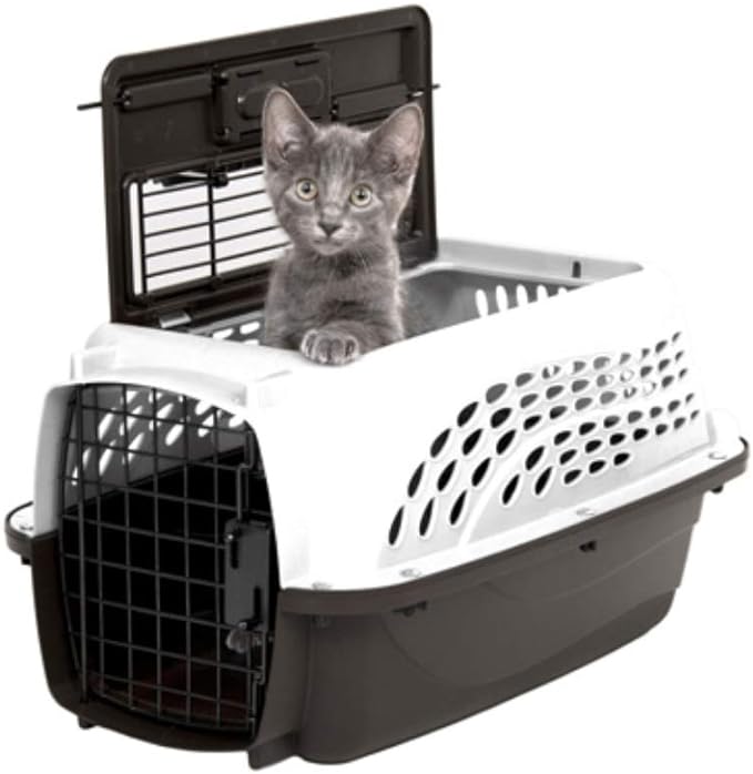 Petmate Dog Crates for Small Dogs & Cat Carriers, Two-Door Plastic Pet Kennel, Top & Front Loading, Made in USA, 19", White