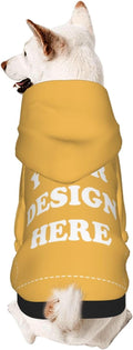 Dog Costume, Custom Dog Hoodie, Dog Name Costume Holiday Pet Pajamas Outfit, Personalized Pet Coat Costumes for Small Medium Large Dogs and Cats for Winter, Gold, M