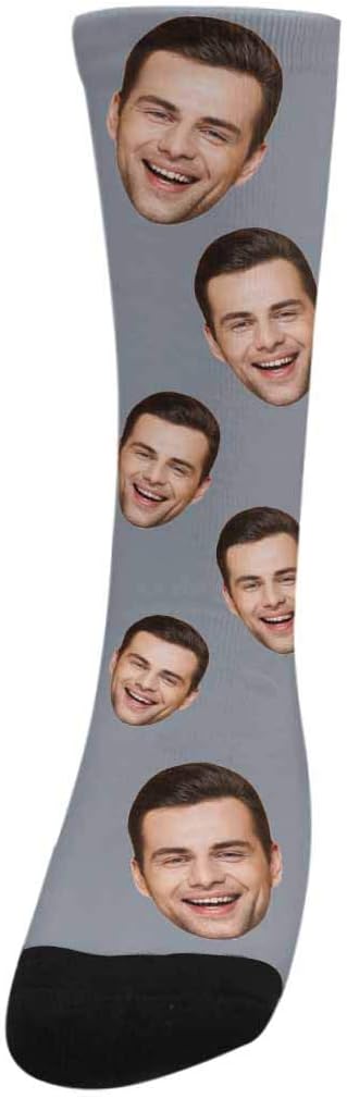 MyPupSocks Custom Personalized Photo Pet Face Socks, Cat and Dog Tracks Paws Bones Crew Socks with Picture for Men Women