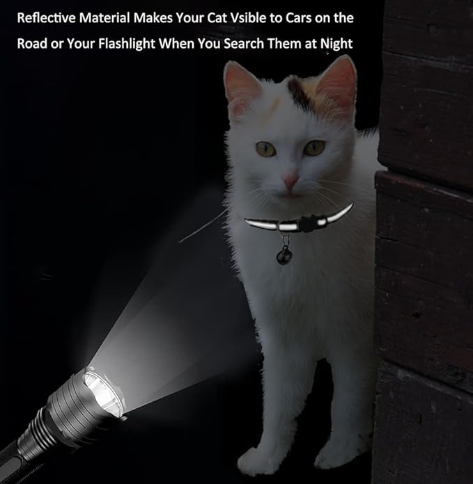 2 Pack Cat Collars Quick Release Reflective Kitten Collar with Bell & Safety Release (Light Pink)