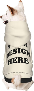 Dog Clothes, Custom Dog Hooded Sweatshirt, Personalized Pet Costume Robe Shirt with Text/Image/Club Name/Pet Shop Logo for Small Medium Large Dogs and Cats, CreamYellow, S