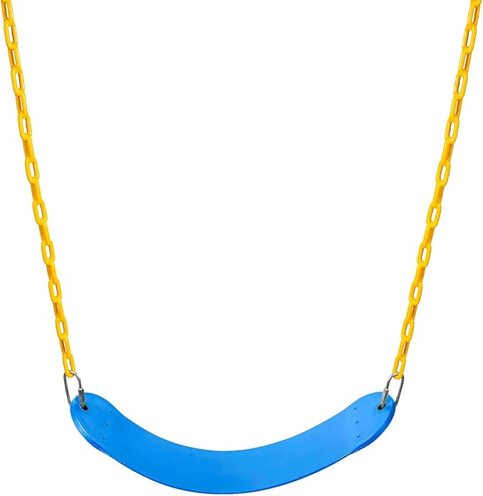 Sunnyglade 6 PCS Swings Seats Heavy Duty with 66" Chain, Playground Swing Set Accessories Replacement with Snap Hooks, Support 250lb (6, Blue)