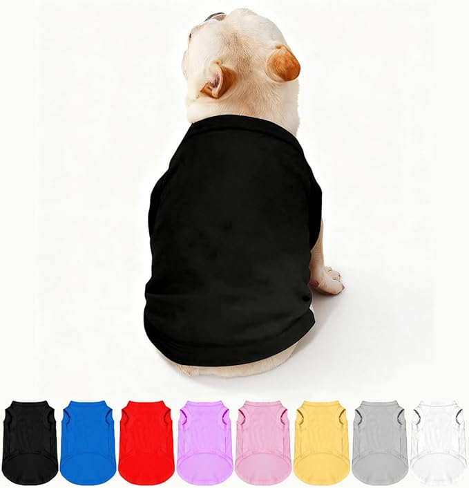 Personalized Dog Shirt Custom Pet T Shirts for Small Large Dogs Customized Puppy Clothes with Name Logo Picture Breathable Pets Sleeveless Vest Apparel Gifts, All-Black, 3XL