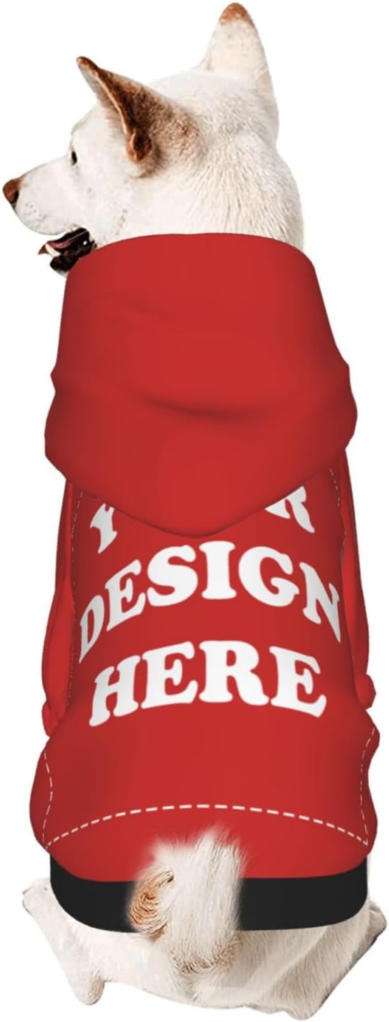 Dog Costume, Custom Dog Hoodie, Dog Name Costume Holiday Pet Pajamas Outfit, Personalized Pet Coat Costumes for Small Medium Large Dogs and Cats for Winter, Red, XS