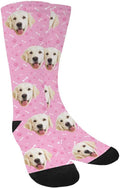 MyPupSocks Custom Personalized Photo Pet Face Socks, Cat and Dog Tracks Paws Bones Crew Socks with Picture for Men Women