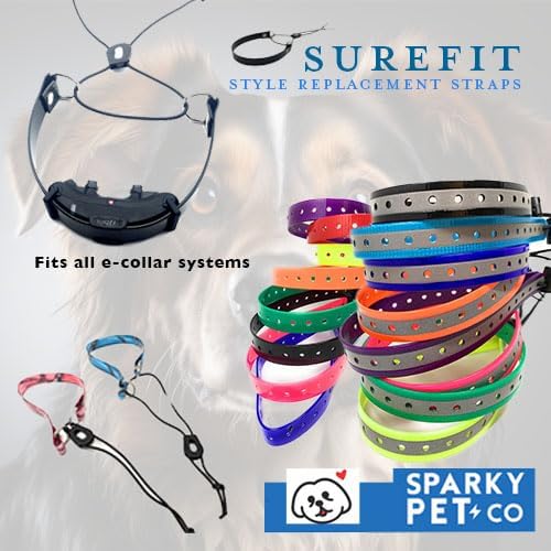 Sparky Pet Co - Surefit ECollar Strap - Bungee Dog Collar - Waterproof - Adjustable - Secure Nexus Wheel Lock - for Electronic Training & Invisible Fence Systems - 3/4" (Orange Camo)