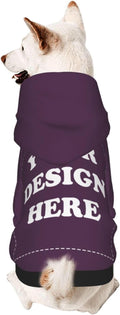Personalized Chihuahua Dog Hoodie, Custom Pet Warm Sweatshirt Costume with Name Number Photo, Customize ID Clothes for Pupppy Kitten Dogs Cats, PlumPurple, S