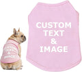 Custom Dog Shirt,Personalized Pet Apparel with Name Text Photo Image,Lightweight Breathable Puppy Kitten Cotton Vest for Small Medium Large Dogs Cats,Puppy Gift (Pink, 4X-Large)