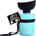 GORILLA GRIP Dog Water Bottle, Portable Water Bowl Dispenser for Dogs, 12 oz Leak Proof Pet Travel Squeeze Bottles Food Grade Silicone, Stocking Gifts for Pets to Go Puppy Essentials, Turquoise