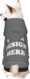 Personalized Dog Hoodie, Custom Dog Costumes for Small Dogs, Holiday Happy Dog Clothes Football Pet Shirt Sweater with Name Number for Girl/Boy Cats/Kitten, Darkgrey, XS