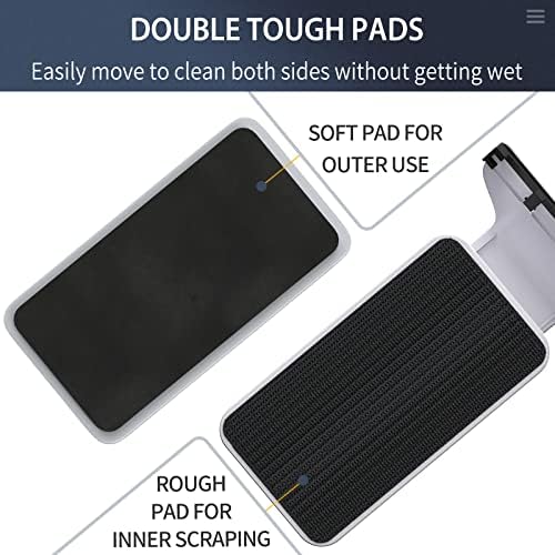 Pawfly Aquarium Strong Magnetic Brush 3 Inch Stain Cleaner with Detachable Stainless Steel Scraper and Non-Slip Handle Floating Cleaning Scrubber Tool for Glass Fish Tank (Not for Acrylic Tank)