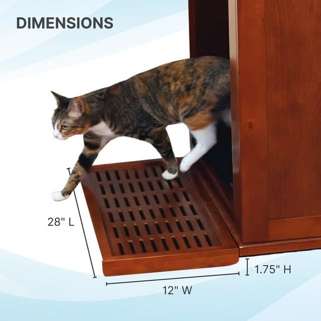 Refined Self Cleaning Litter Box Cabinet-Litter Catch Mahogany