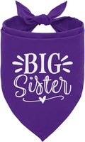 Big Sister Dog Bandana, Purple Dog Bandana, Pet Scarf Accessories, Pet Triangle Scarf, Dogs Bandanas for Small Medium Dogs (M)