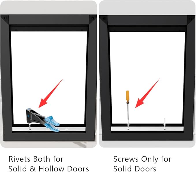 [MAVRICPOWER] Aluminum Medium Dog Door with 2 Sliding Lock Panels, Doggie Door for Exterme Weahter, Never Rust Pet Door for Small Dogs Up to 30 lbs
