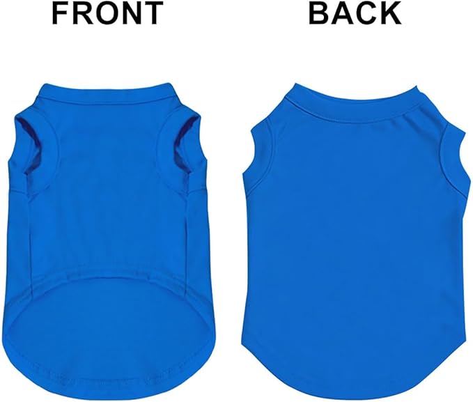 Custom Dog Shirt Pet Clothes Breathable Shirts for Small to Large Dogs Customized Name Logo Photo Puppy Outfits Personalized Sleeveless Vest Pets Apparel Blue, 4XL
