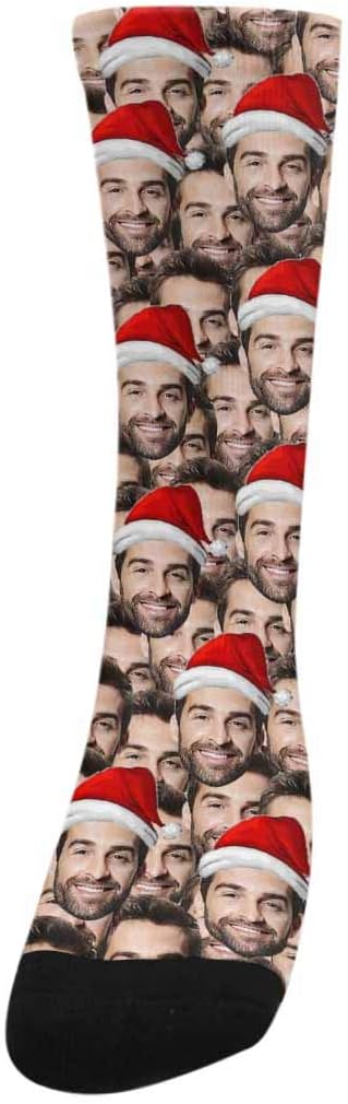 MyPupSocks Custom Personalized Photo Pet Face Socks, Cat and Dog Tracks Paws Bones Crew Socks with Picture for Men Women