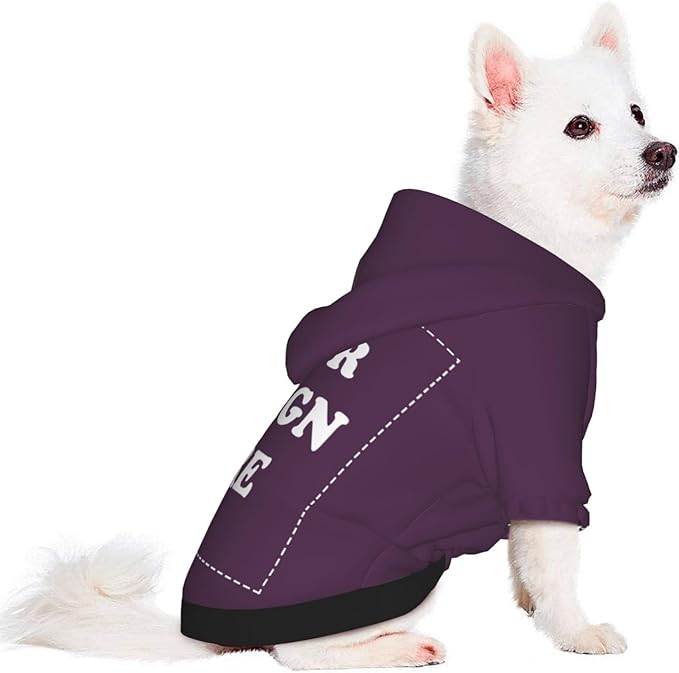 Personalized Chihuahua Dog Hoodie, Custom Pet Warm Sweatshirt Costume with Name Number Photo, Customize ID Clothes for Pupppy Kitten Dogs Cats, PlumPurple, M