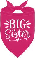 Big Sister Dog Bandana, Deep Pink Dogs Scarf Accessories, Pet Triangle Scarf, Pet Bandana for Large Dogs, Baby Announcement Dog Bandanas (L)