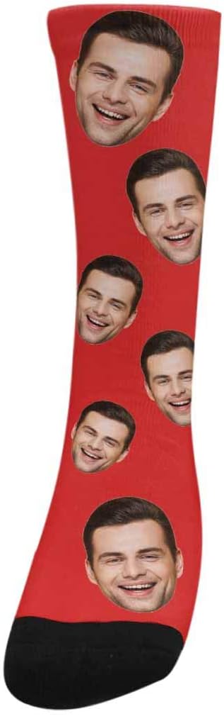 MyPupSocks Custom Personalized Photo Pet Face Socks, Cat and Dog Tracks Paws Bones Crew Socks with Picture for Men Women