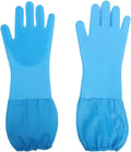 Dog Bathing Gloves - Long-Sleeved Silicone Gloves, High-Density Massage Column Design, Suitable for Bathing, Massaging and Combing Cats and Dogs at Home or in Pet Shops