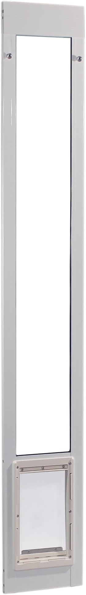 Ideal Pet Products Aluminum Pet Patio Door, Adjustable Height 77-5/8" to 80-3/8", 7" x 11-1/4" Flap Size, White