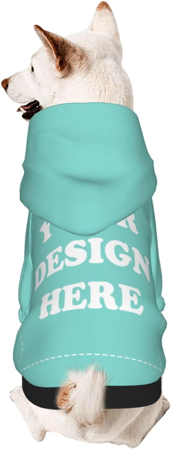 Dog Costume, Custom Dog Hoodie, Dog Name Costume Holiday Pet Pajamas Outfit, Personalized Pet Coat Costumes for Small Medium Large Dogs and Cats for Winter, Turquoise, XS