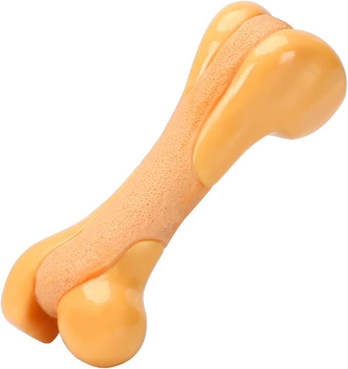 Tikaton Dog Chew Toys for Aggressive Chewers, Chicken Flavor Durable Dog Teething Chew Toys Bones for Large/Medium/Small Puppies