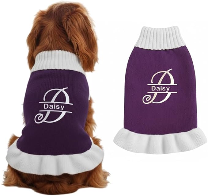 Personalized Embroidered Pet Sweater with Name, Soft Knit Dog and Cat Apparel, Custom Pet Clothing for Small to Large Pets, Ideal Gift for Pet Lovers Gift#3