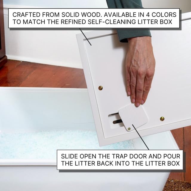 Refined Self Cleaning Litter Box Cabinet-Litter Catch Mahogany