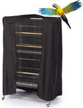 Extra Large Bird Cage Cover Breathable Waterproof Material Universal Black-Out Bird Parrot Cover Good Night Birdcage Cover Sleep Helper for Parrots Parakeets Budgies Macaw (40x27x48in)