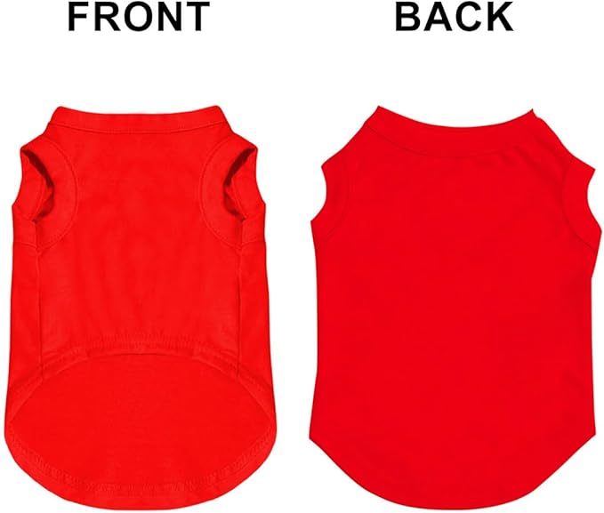 Custom Dog Shirt Pet Clothes Breathable Shirts for Small to Large Dogs Customized Name Logo Photo Puppy Outfits Personalized Sleeveless Vest Pets Apparel Red, S