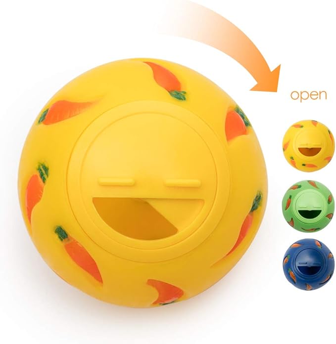 Niteangel Treat Ball, Snack Ballfor Guinea Pigs, Rabbits, Hedgehogs and Other Small Pets (Small, Yellow)