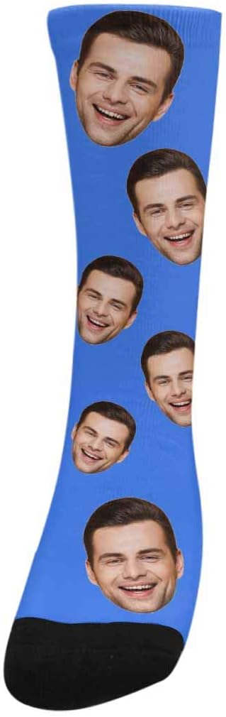 MyPupSocks Custom Personalized Photo Pet Face Socks, Cat and Dog Tracks Paws Bones Crew Socks with Picture for Men Women