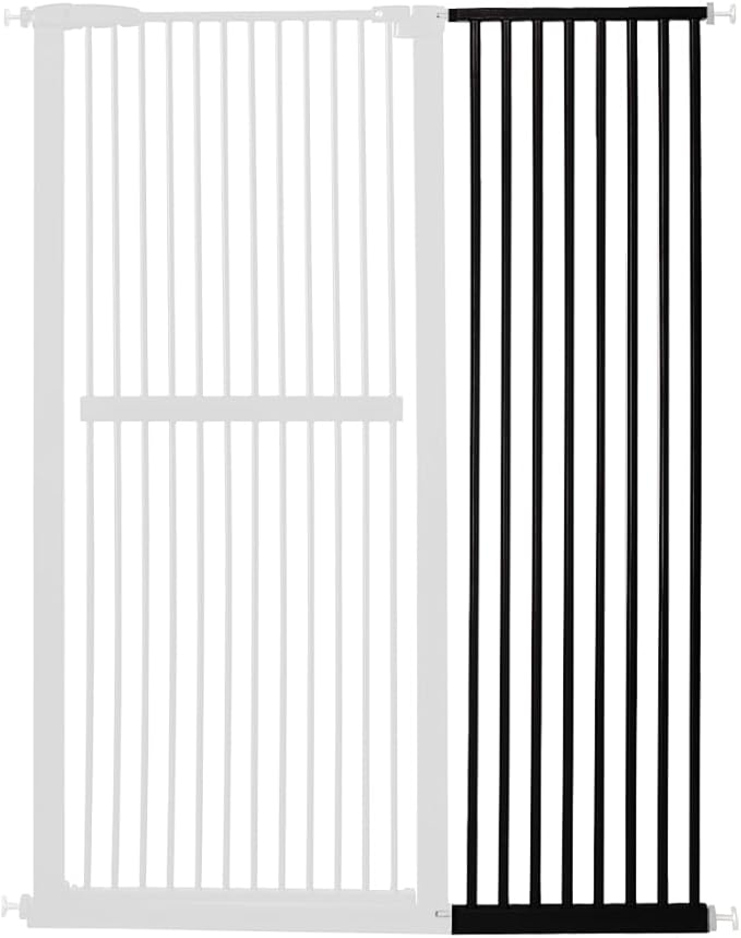 Lumizone Extra Tall Cat Gate Extension Kit 61.02" High Pressure Mounted 16.73" Extra Wide 1.37" Gap No Drilling Tall Pet Gate for Dogs (Black, 61.02" H x 16.73" W, Extension)
