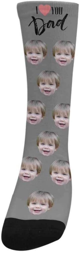D-Story Custom Face Socks, Personalized Photo Picture on Socks, Unisex Athletic Crew Socks for Men Women