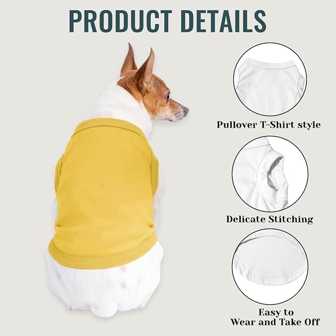 Personalized Dog Shirt Custom Pet T Shirts for Small Large Dogs Customized Puppy Clothes with Name Logo Picture Breathable Pets Sleeveless Vest Apparel Gifts, Yellow, XXL